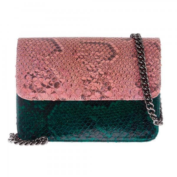 Mbour KENZINA Python Clutch Mix Lyserød Grøn Gul Sort Rød Poleret