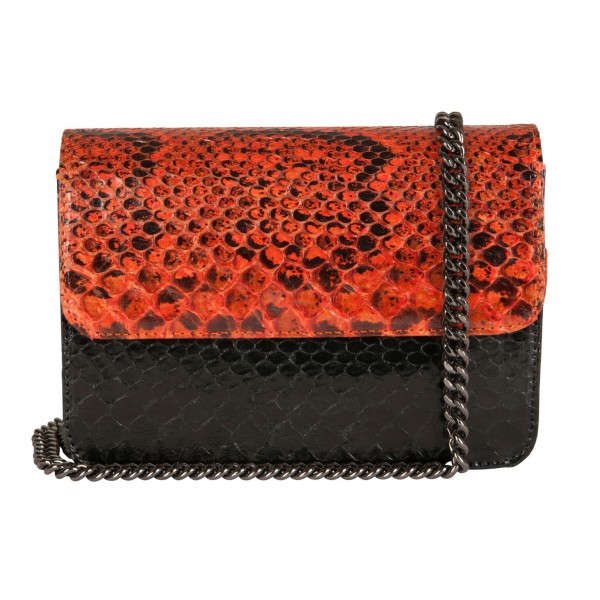 Mbour KENZINA Python Clutch Sort, Rød, Grøn, Blå Poleret Mbour KENZINA Python Clutch Sort, Rød, Grøn, Blå Poleret
